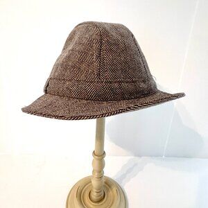 The Blarney Hat from Ireland, Brown Tweed, Size 7 3/4, XL Excellent Condition